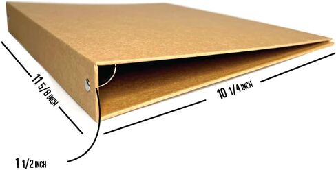 3-Ring Kraft Binder (2/Pack) 1-inch Hardcover Organizer. Holds 200 Sheets Capacity, Durable, 3-Hole Punch Presentation Planner, Stationery Recycled Chipboard (Letter Sized) in Saudi Arabia