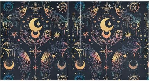 Alaza Moon Stars Alchemy Witch 3 Ring Binder 1.5 بوصة ثلاثة مجمعات مكتب رنين مع الحافظة و 3 جيوب ، عقد 200 ورقة ، 1pc in Kuwait