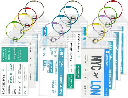 8 Pcs Cruise Luggage Tags Holders, Clear Cruise Luggage Bag Tags with Zip Seal & Steel Loops Reusable, for Cruise Ships, ID Badge, Cruise Travel Accessories in Kuwait