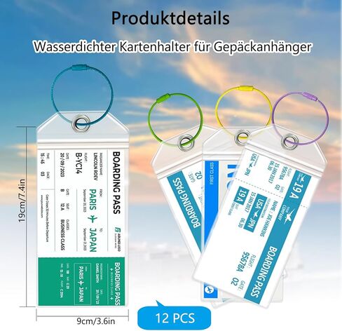 8 Pcs Cruise Luggage Tags Holders, Clear Cruise Luggage Bag Tags with Zip Seal & Steel Loops Reusable, for Cruise Ships, ID Badge, Cruise Travel Accessories in Kuwait