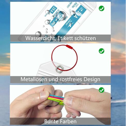 8 Pcs Cruise Luggage Tags Holders, Clear Cruise Luggage Bag Tags with Zip Seal & Steel Loops Reusable, for Cruise Ships, ID Badge, Cruise Travel Accessories in Kuwait