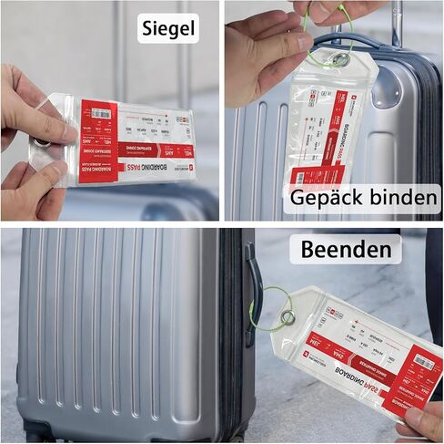 8 Pcs Cruise Luggage Tags Holders, Clear Cruise Luggage Bag Tags with Zip Seal & Steel Loops Reusable, for Cruise Ships, ID Badge, Cruise Travel Accessories in Kuwait