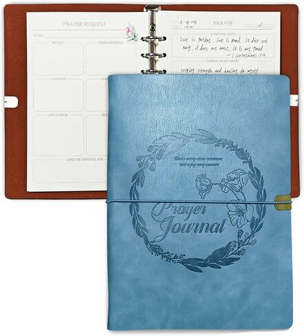 Prayer Journal for Woman, Leather Bible Journal, Devotional Journal for Women and Men, Bible Study Journal for Christians, Bible Notebooks for Note Taking (Brown) in Kuwait