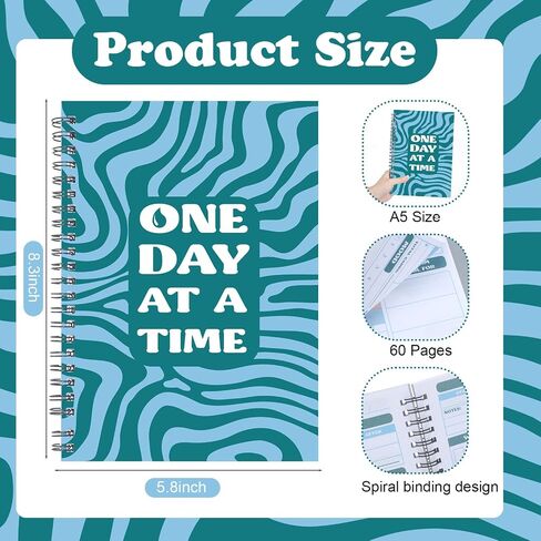 8.3 x 5.8 Inches Diabetes Log Book with Food & Blood Sugar Journal One Day at a Time A5 Spiral Bound Log Book 60 Days Track for Types 1 & 2 Diabetics in Saudi Arabia