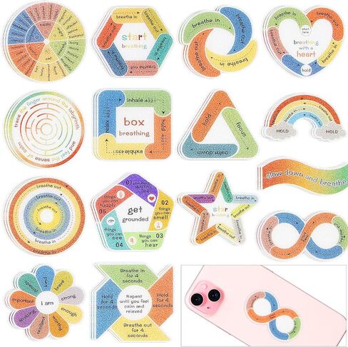 45 Pcs Anxiety Sensory Stickers Textured Sensory Stickers Anti Stress Anxiety Relief Items Adhesive Tactile Fidget Tool for Classroom Desk Adults Teens Anxiety Relief in Saudi Arabia