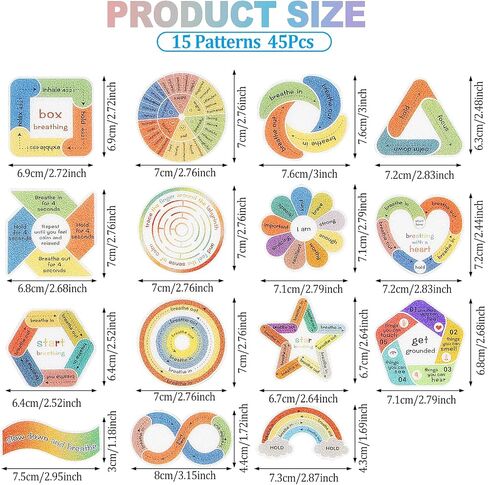 45 Pcs Anxiety Sensory Stickers Textured Sensory Stickers Anti Stress Anxiety Relief Items Adhesive Tactile Fidget Tool for Classroom Desk Adults Teens Anxiety Relief in Saudi Arabia
