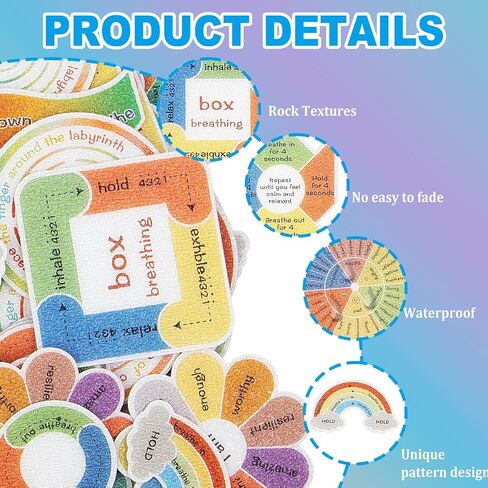 45 Pcs Anxiety Sensory Stickers Textured Sensory Stickers Anti Stress Anxiety Relief Items Adhesive Tactile Fidget Tool for Classroom Desk Adults Teens Anxiety Relief in Saudi Arabia