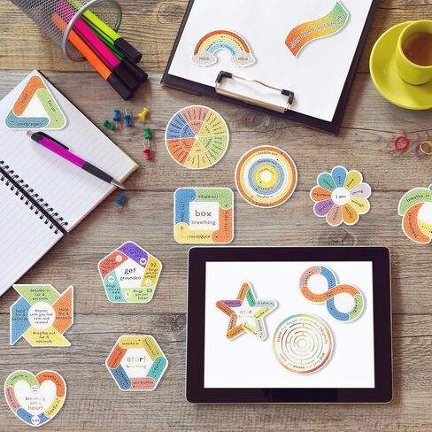 45 Pcs Anxiety Sensory Stickers Textured Sensory Stickers Anti Stress Anxiety Relief Items Adhesive Tactile Fidget Tool for Classroom Desk Adults Teens Anxiety Relief in Saudi Arabia