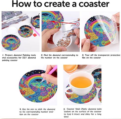 8 Pcs Halloween Diamond Painting Coasters Kits for Adults Beginners, DIY Horror Skull Diamond Art Coasters with Holder, Full Drill Rhinestone Painting Coaster Kits for Supplies Gifts 4X4 Inch. in Kuwait