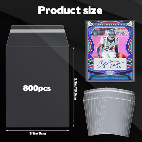 800 PCS TOP Loader Sleeves Penny Sleeves for Top Loaders حقائب الفريق القابلة للاستمتاع بـ 35-75pt Toploader حامل بطاقة تداول بطاقة تداول حاملات لأصحاب البطاقات شبه الجامدة (3 "× 4") in Saudi Arabia