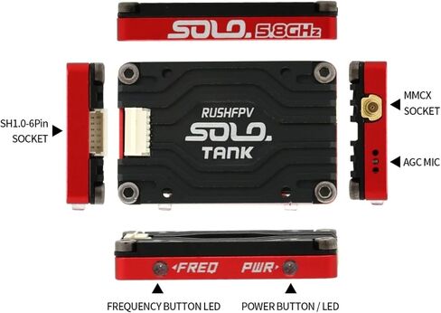 RUSHTank 5.8G VTX Video Transmitter 1.6W High Power Built Microphone Heat Dissipation Structure for RC FPV Long Range Fixed Wing Drone in Saudi Arabia