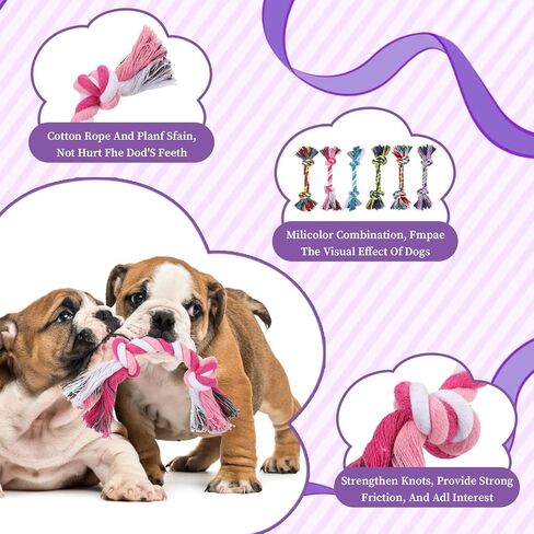 48 PCS Dog Toys Bulk But ropes Dental Cotton Puppy Toys Dog Puppy Buppy Toys 2 Knot Tug Of War Toy for Agrection Chewers Small and Medium Dogs (7.1 Inch) in Saudi Arabia