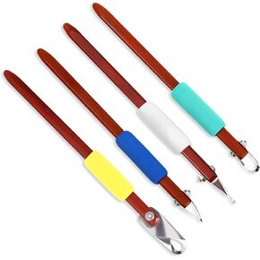 Lanties 4 PCS Pottery Crving Tool Set Sculpture Sculpture Sculpture Craft Modeling Tools Red Pear Wood Texture Blede مع شفرة من الفولاذ المقاوم للصدأ لنحت الطين ، والنحت الخزفي ، والكتابات ، والكتابات ، والترفيه. in Kuwait