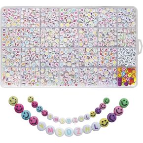 JULIMAIDONG Alphabet Beads A-Z 1350+Pcs Letter Number Hearts Bracelets Bead in Saudi Arabia