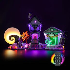 إضاءة LED متوافقة مع Lego Disney 21351 Tim Burton's The Nightmare قبل عيد الميلاد ، مجموعة ضوء RC مخصصة متوافقة مع Lego Ideas Disney 21351 ، نموذج غير مدرج - فقط الأضواء in Kuwait