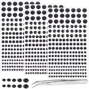 Self Adhesive Face Gems and Pearls for Makeup, Festival Jewels, Hair Gems Pearls, 3/4/5/6/8 mm Round Rhinestone Stickers for Face, Eye, Makeup, Body, Crafts 591Pcs (16_Dark Purple) in Kuwait
