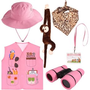 Kyson Kids Zookeeper Costume 6Pcs Safari Explorer Accessories for Halloween Jungle Safari Wild Animal Themed Party Carrer Day in Saudi Arabia