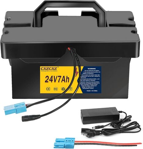 24V 7Ah /12Ah Lithium Battery, Replacement Battery for 24V UTVs Ride-On Toys & Cars, with 2A Fast Charger, Anderson Connector Compatible with Power Wheels Ride-On Vehicles (24V7Ah) in Saudi Arabia