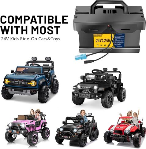 24V 7Ah /12Ah Lithium Battery, Replacement Battery for 24V UTVs Ride-On Toys & Cars, with 2A Fast Charger, Anderson Connector Compatible with Power Wheels Ride-On Vehicles (24V7Ah) in Saudi Arabia