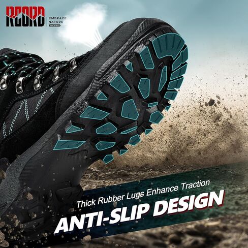 R CORD Hiking Boots Women Waterproof Ankle Support Womens Hiking Boots Backpacking Boots Breathable Non-slip Durable Boots for Outdoors in Kuwait