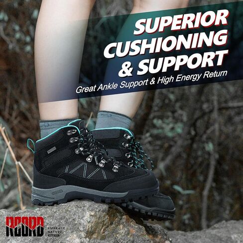 R CORD Hiking Boots Women Waterproof Ankle Support Womens Hiking Boots Backpacking Boots Breathable Non-slip Durable Boots for Outdoors in Kuwait