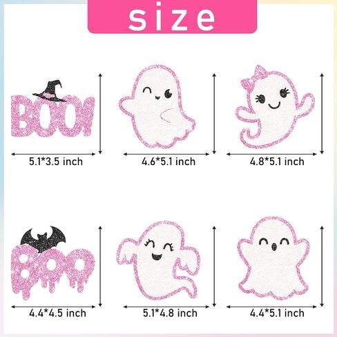 Glitter Pink Ghost Countpiece Sticks 12pcs Halloween Ghost Party Decorations Ghost Table Topper Halloween Boo Table Decorations for Gender Canner Party Supplies in Saudi Arabia