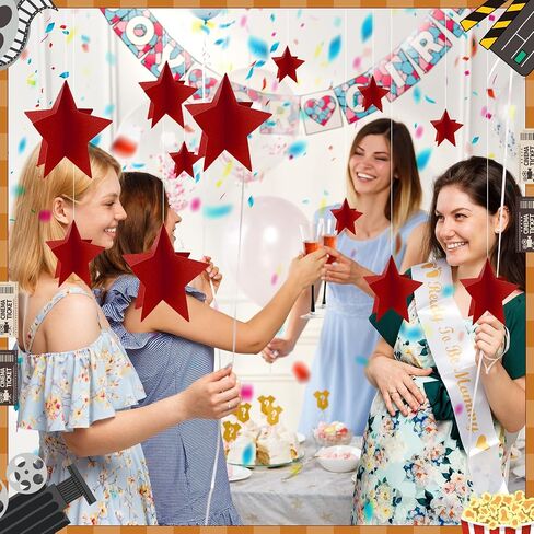 70 PCS Red Star Centerp قطع لفيلم Night Party Decorations 3D 2025 تخرج Table Decor 3 أحجام 8 "5" 3 " in Kuwait