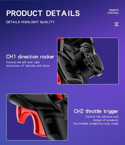 GLOBACT HOTRC DS-4A 4CH 2.4G RC Radio Transmitter & F-04A Receiver 4 Channel Single Hand Remote Control for RC Car Boat Tank Robotic Lawnmower 2 Channel RC Airplane in Saudi Arabia