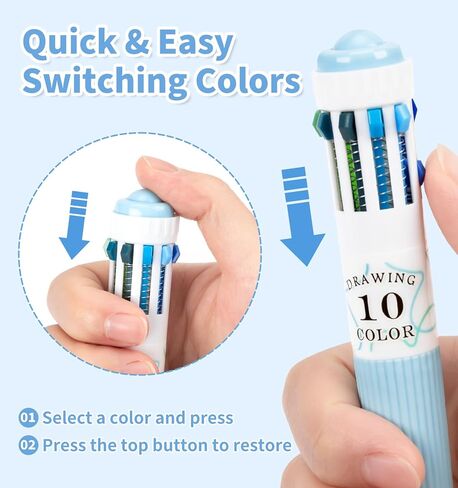 3 أقلام بارك متعددة الألوان ، قلم نقطة بلون 10 في 1 ، 28 لونًا ، وكتابة ناعمة 0.8 ملم ، وأقلام نقطة السحب لطلاب المدارس المكتبية للأطفال in Kuwait