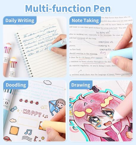 3 أقلام بارك متعددة الألوان ، قلم نقطة بلون 10 في 1 ، 28 لونًا ، وكتابة ناعمة 0.8 ملم ، وأقلام نقطة السحب لطلاب المدارس المكتبية للأطفال in Kuwait