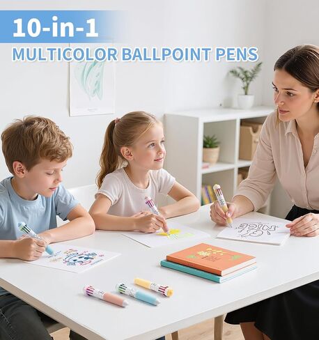 3 أقلام بارك متعددة الألوان ، قلم نقطة بلون 10 في 1 ، 28 لونًا ، وكتابة ناعمة 0.8 ملم ، وأقلام نقطة السحب لطلاب المدارس المكتبية للأطفال in Kuwait