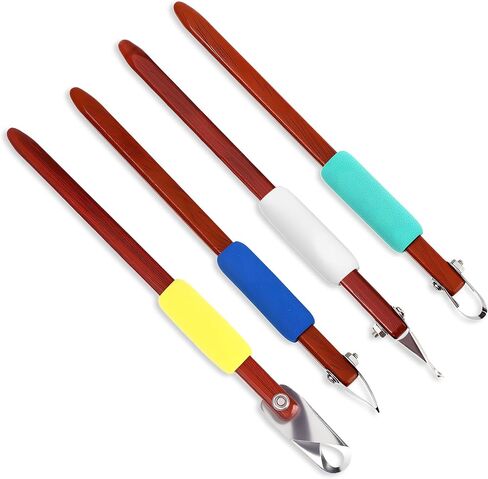 Lanties 4 Pcs Pottery Carving Tool Set Sculpture Scraper Craft Modelling Tools Red Pear Wood Texture Handle with Stainless Steel Blade for Clay Carving, Ceramic Sculpting, Graffito, Relief Fluting in Saudi Arabia
