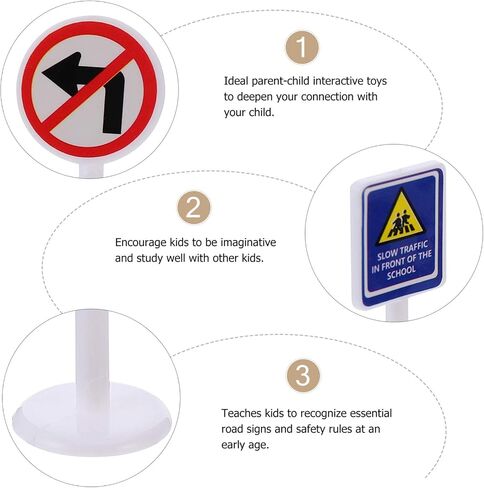Traffic Signs for Kids: 56Pcs Mini Construction Signs Mini Traffic Cones Plastic Road Signal Models for DIY Model Building Educational Toys Learning in Saudi Arabia