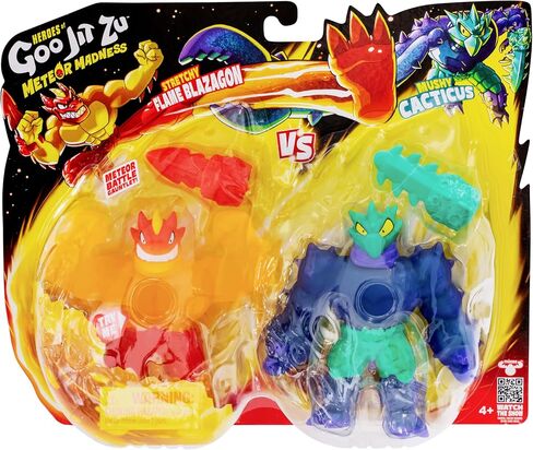 Heroes of Goo Jit Zu Meteor Madness Versus Pack, Flame Blazagon Versus Cacticus in The Ultimate Showdown, with Meteor Battle Gauntlet Weapons, Stretch Their Bodies 3 Times Their Size in Saudi Arabia