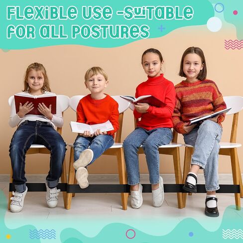 Honoson 12 Pcs Chair Bands for Kids with Fidgety Feet Stretchy Resistance Latex Fidget Chair Bands Flexible Seating for Classroom Home Sensory Room ADHD SPD Autism Tools 0.6mm (Black) in Saudi Arabia