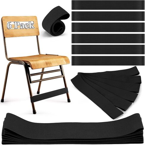 Honoson 12 Pcs Chair Bands for Kids with Fidgety Feet Stretchy Resistance Latex Fidget Chair Bands Flexible Seating for Classroom Home Sensory Room ADHD SPD Autism Tools 0.6mm (Black) in Saudi Arabia