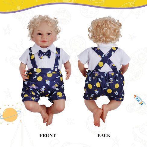 BABESIDE 2 PCS Reborn Baby Dolls Clothes for 17-22 Inch Dolls, Babys Doll's Outfit Accessories with Astronaut Pattern fit Newborn Baby Doll Girl Boy (Doll Not Included) in Saudi Arabia