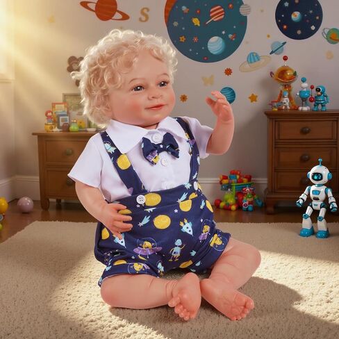 BABESIDE 2 PCS Reborn Baby Dolls Clothes for 17-22 Inch Dolls, Babys Doll's Outfit Accessories with Astronaut Pattern fit Newborn Baby Doll Girl Boy (Doll Not Included) in Saudi Arabia
