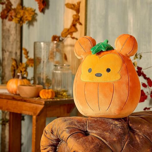 Disney Store Official Mickey Mouse Pumpkin Squishmallows Plush - 11 Inch Disney Halloween Stuffed Animal with Embroidered Features, Detailed Plush Sculpting and Soft Squishy Fill in Saudi Arabia