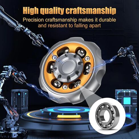 Metal Precision Fidget Spinner - Anxiety Rotator & Restless Fidget Toy, Stress-Relief Tool for Adults & Kids (Grey) in Kuwait