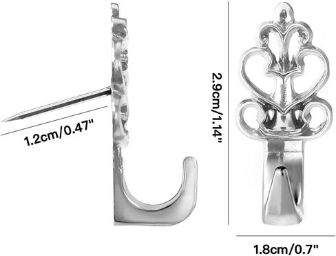شماعات دبوس دفع ， 20 pcs zinc alloy pin hooks صورة معلقة الأظافر لمكتب المنزل النسيج الحائط الخشبي (البرونز) in Kuwait