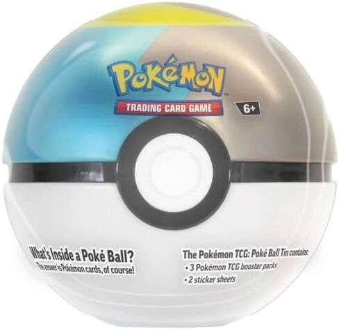 Pokemon TCG Moon Poke Ball Tin Trans Game تحتوي على 3 حزم معززة بالإضافة إلى 2 أوراق ملصق in Saudi Arabia