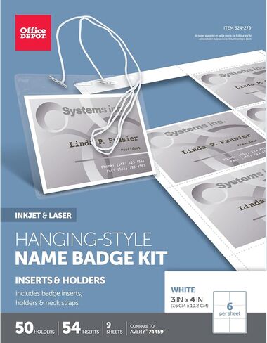 Office Depot® Name Name Badge Kit ، حزمة 50 in Saudi Arabia