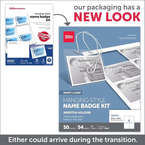 Office Depot® Name Name Badge Kit ، حزمة 50 in Saudi Arabia