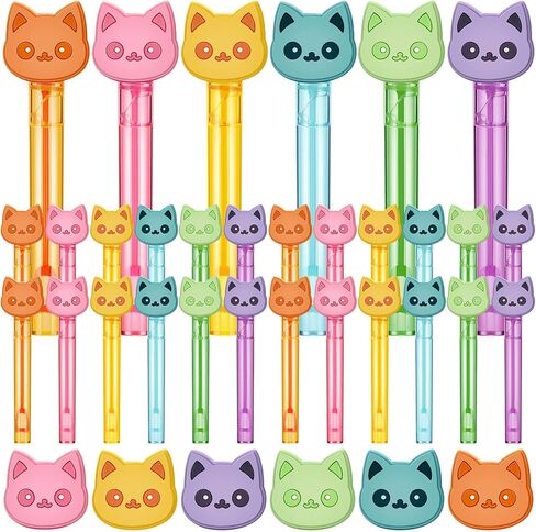 Leitee 36 Pieces Cartoon Cat Bubble Wands Happy Cat Party Favors Mini Bubble Wands 6 Styles for Pet Themed Birthday Decor Party Goodie Bag Filler in Saudi Arabia