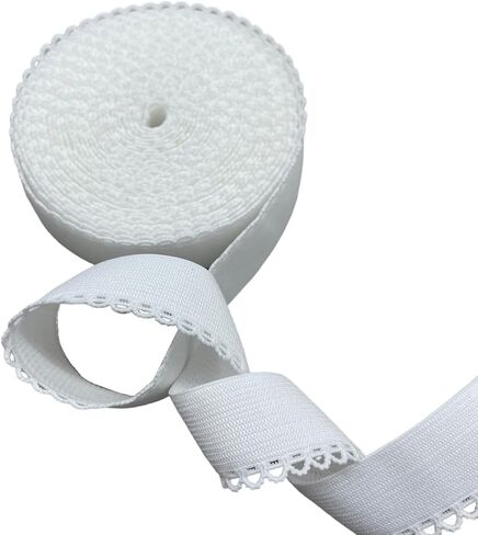 7/8 بوصة Picot Edge Lingerie مرنة الشريط امتداد الدانتيل والخياطة النطاق المرن للملابس الداخلية ، صدرية وخياطة مشاريع (أبيض) in Kuwait