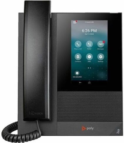 Poly CCX 400 IP Phone - Corded - Corded - Wall Mountable ، سطح مكتب - أسود - 24 × خط إجمالي - VoIP - 2 X Network (RJ -45) - POE Ports in Saudi Arabia