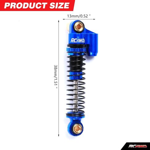 RCAWD 38mm Alloy Front Rear Shocks Oil Type for 1/18 CR18P EVO Rock Van Trail Hunter Series Upgrades Part Blue in Saudi Arabia