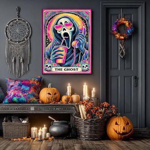 Halloween Ghost Diamond Art Painting Kits for Adults Beginner The Ghost Diamond Art On Canvas,DIY 5D Full Round Drills Skull Painting with Diamonds Gem Art Crafts for Home Decor 12x16 in in Saudi Arabia