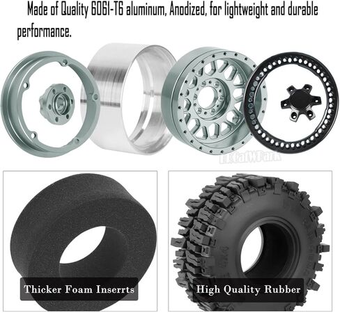 إطارات الألومنيوم 2.2 عجلات لـ 1/10 SCX10 SCX10 II SCX10 III SCX10 PRO TRX6 GEN7/8 D90 VS4-10 MST CFX RC CRAWLER CAR ، in Kuwait